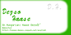 dezso haase business card